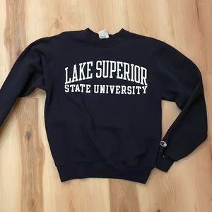 Lake Superior State University Champion Crewneck Sweatshirt (Navy) Size Small
